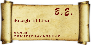 Betegh Ellina névjegykártya